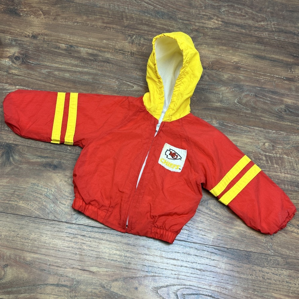 Vintage KC Chiefs Football Team NFL‎ Windbreaker Jacket 90s 18 Months Babyfair